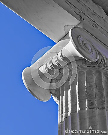 Ancient ionian order column detail Stock Photo