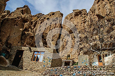 Ancient Iranian cave village in the rocks of Kandovan. The legacy of Persia. Stock Photo