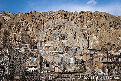 Ancient Iranian cave village in the rocks of Kandovan. The legacy of Persia Stock Photo