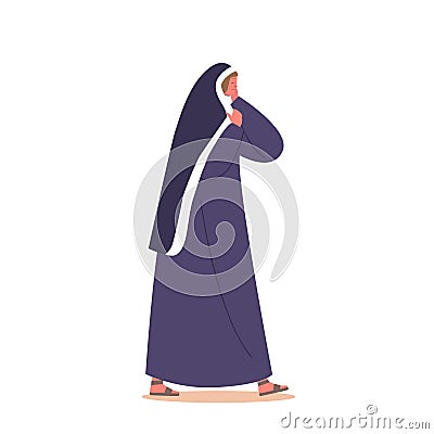 Ancient Israelite Female Character. Historical Figure From Ancient Times In Israel, Representing The Culture Vector Illustration