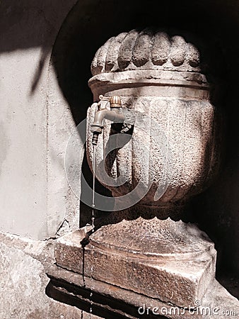 Ancient Italian Fountain Stock Photo