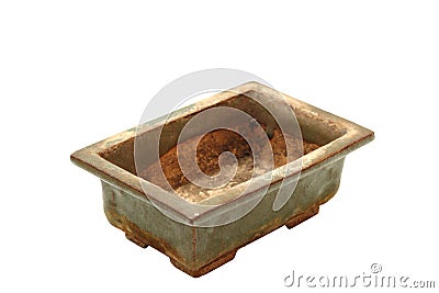 Ancient japanese bonsai pot Stock Photo