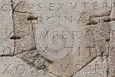 Ancient latin script Stock Photo