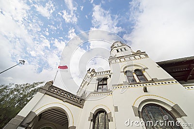 Ancient Lawang Sewu building under blue sky Editorial Stock Photo