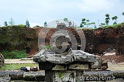 Ancient Liyangan Temple, Central Java, Indonesia Editorial Stock Photo