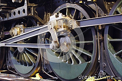 Ancient locomotive wheel Stock Photo