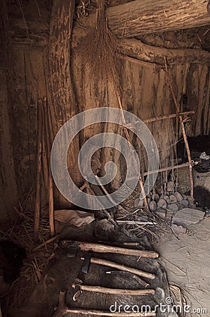 Ancient loom of the Bronze Age Stock Photo