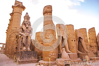 Ancient Luxor temple, UNESCO World Heritage site, Luxor, Egypt. Editorial Stock Photo
