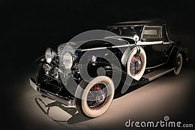 Ancient luxury black car Stock Photo