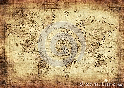 Ancient map of the world Stock Photo