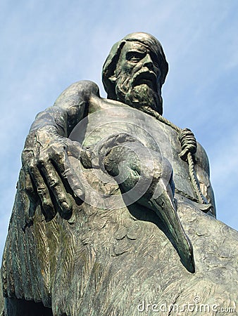 Close up of Ancient Mariner Statue on Harbourside in Watchet Somerset UK England Stock Photo