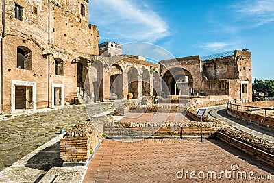 Ancient market on Trajan`s Forum, Rome, Italy Stock Photo