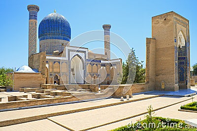 Ancient Mausoleum of Tamerlane in Samarkand Stock Photo