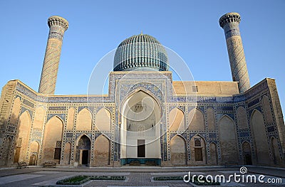 Ancient Mausoleum of Tamerlane in Samarkand Stock Photo