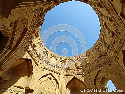 Ancient mausoleum and tombs at Makli Hill in Thatta, Pakistan. Necropolis, graveyard Editorial Stock Photo