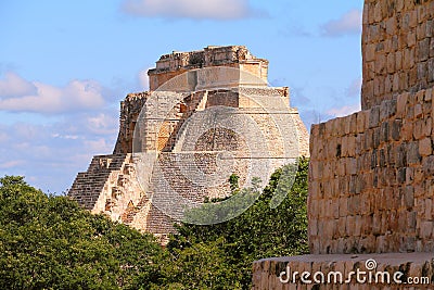 Mayan pyramids in Uxmal near merida yucatan mexico VI Stock Photo