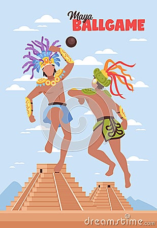 Ancient Maya Sports Background Vector Illustration