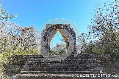 Ancient mayan arch at Kabah mayan ruins, Yucatan, Mexico Stock Photo