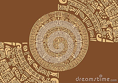 Ancient Mayan Calendar Vector Illustration