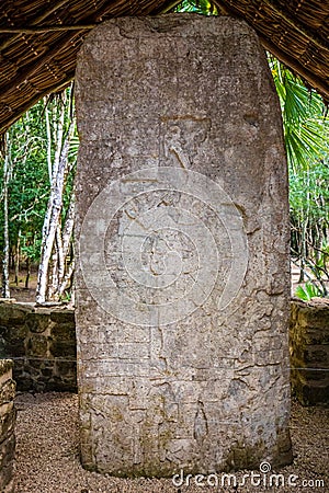 Ancient mayan pyramids Nohoch Mul in Coba Stock Photo