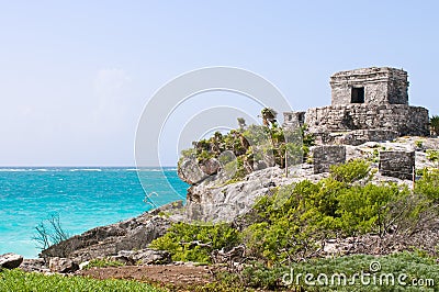 Ancient mayan ruins in Tulum, Mexico Stock Photo