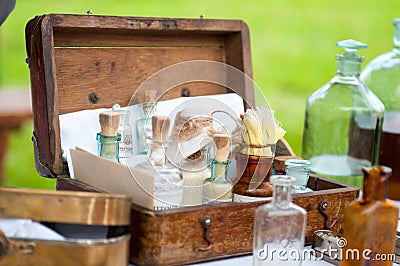 Ancient medical equipment. Stock Photo