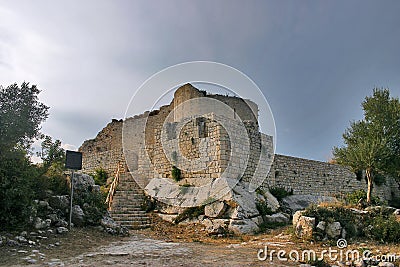 Ancient medieval castle ruins Stock Photo