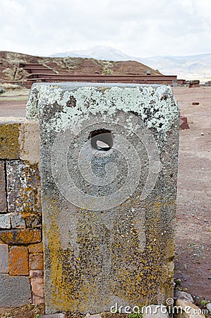 Ancient Megaphone in Stone Stock Photo