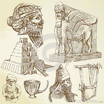 Ancient mesopotamian art Vector Illustration