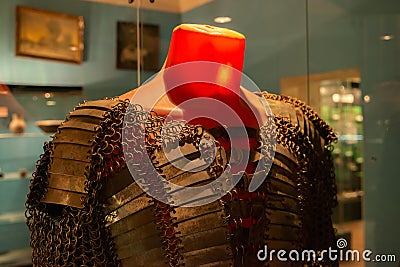 Ancient metal knight uniform Editorial Stock Photo