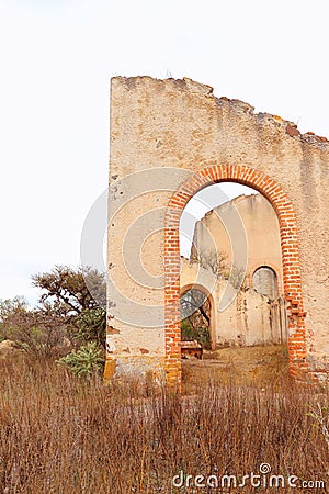 Arches in the silver mine of mineral de pozos in guanajuato, mexico Editorial Stock Photo