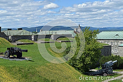 Ancient & Modern Guns at La Citadelle, Quebec Editorial Stock Photo