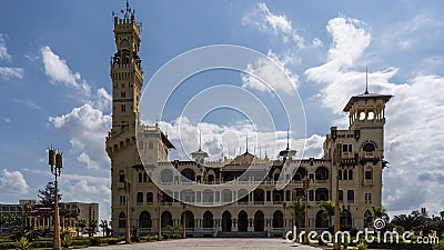 The ancient Montazah Royal Palace with arched openings Stock Photo