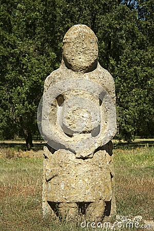 Ancient Monument. Scythian steppe sculpture. Editorial Stock Photo