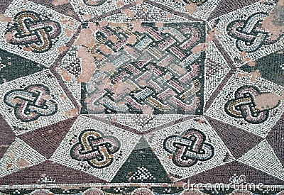 Ancient mosaic floor Editorial Stock Photo