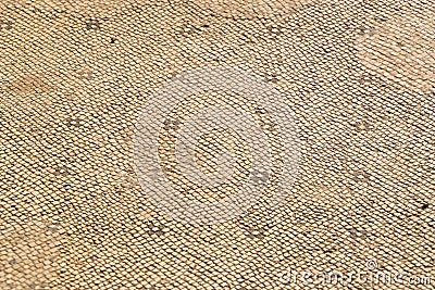 Ancient mosaic tiles with small pattern, roman style background Stock Photo