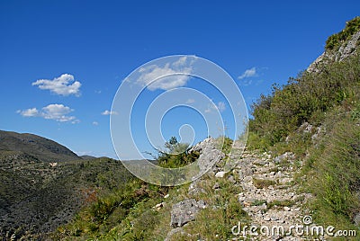 Ancient mule trail in mountains, Spain Stock Photo