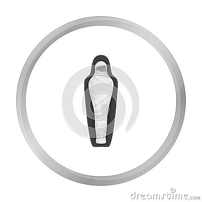 Ancient mummy icon in monochrome style isolated on white background. Ancient Egypt symbol stock vector illustration. Vector Illustration