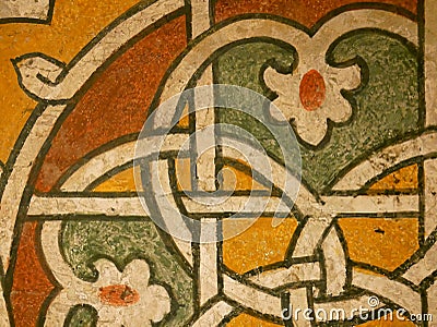 Ancient mural painting in monastery church. Stock Photo
