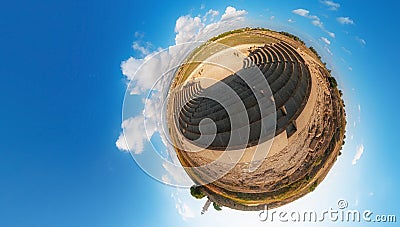 Ancient Odeon. Paphos. Cyprus. Little planet Stock Photo