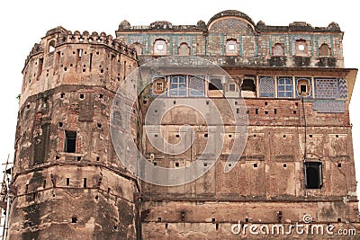 Beautiful orchaa ancient fort Jahangir palcae Stock Photo