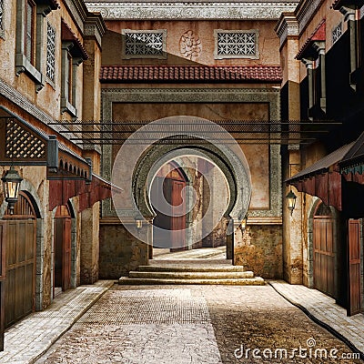 Ancient oriental street Stock Photo