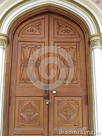 Bangalore, Karnataka, India - November 23 2018 Ancient wooden door Editorial Stock Photo