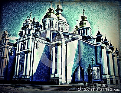 Ancient Orthodox St. Michael's Cathedral Stock Photo