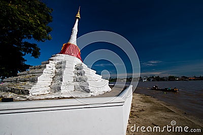 The ancient pagoda in koh kret, Nonthaburi Stock Photo