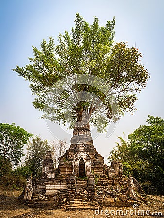 Ancient Pagoda in Little Bagan, Hsipaw, Shan State, Myanmar Stock Photo