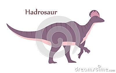 Ancient pangolin hadrosaur on a white background Vector Illustration