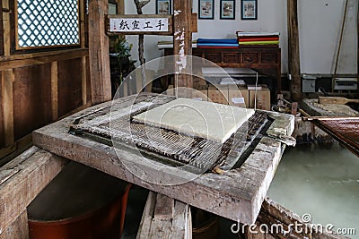 Ancient papermaking in Heshun town, Yunnan, China Editorial Stock Photo