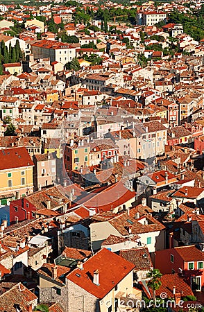 Ancient part of a Rovinj-city. Stock Photo