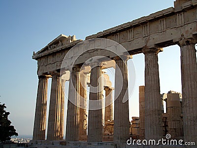 Ancient Parthenon in Acropolis Athens Greece Stock Photo